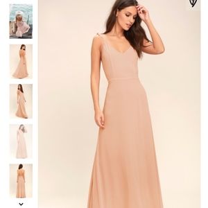 Lulu's Meteoric Rise Blush Maxi Dress